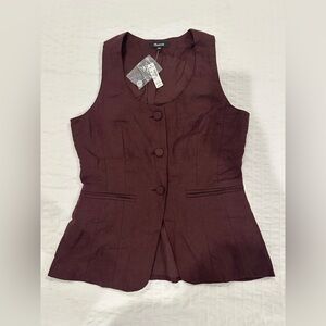Madewell brown linen vest size 4 ( small)